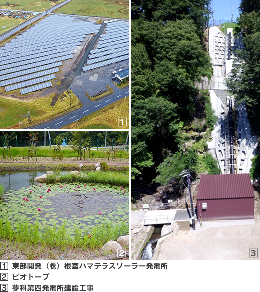 東部開発(株)根室ハマテラスソーラー発電所建設工事 ビオトープ 蓼科第四発電所送水管路及び発電所建屋